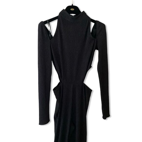 NWT Michael Costello x REVOLVE Archer Jumpsuit Black cut out one piece catsuit S - Picture 10 of 13